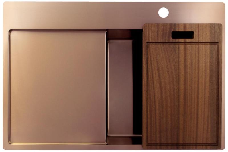 Pure.Sink Exclusivo Koppar diskho med droppningsområde 78x52 cm Tapwing höger PEX4078RT-62