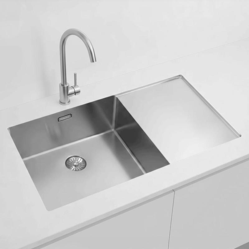 Pure.Sink Exclusivo RVS diskho med droppavsnitt 86x52 cm Tapwing vänster PEX5086LT-02