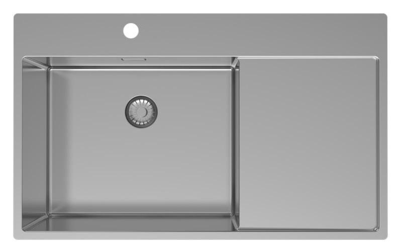Pure.Sink Exclusivo RVS diskho med droppavsnitt 86x52 cm Tapwing vänster PEX5086LT-02