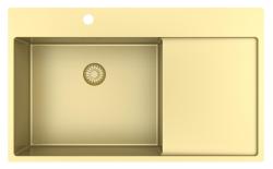 Pure.Sink Exclusivo Gyllene diskbänk med droppdel 86x52 cm Tapwing vänster PEX5086LT-60