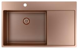 Pure.Sink Exclusivo Koppar diskbänk med avrinningsyta 86x52 cm Tapwing vänster PEX5086LT-62