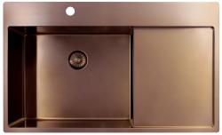 Pure.Sink Exclusivo Koppar diskbänk med avrinningsyta 86x52 cm Tapwing vänster PEX5086LT-62