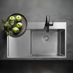 Pure.Sink Exclusivo RVS diskho med avrinningsområde 86x52 cm Tapwing höger PEX5086RT-02