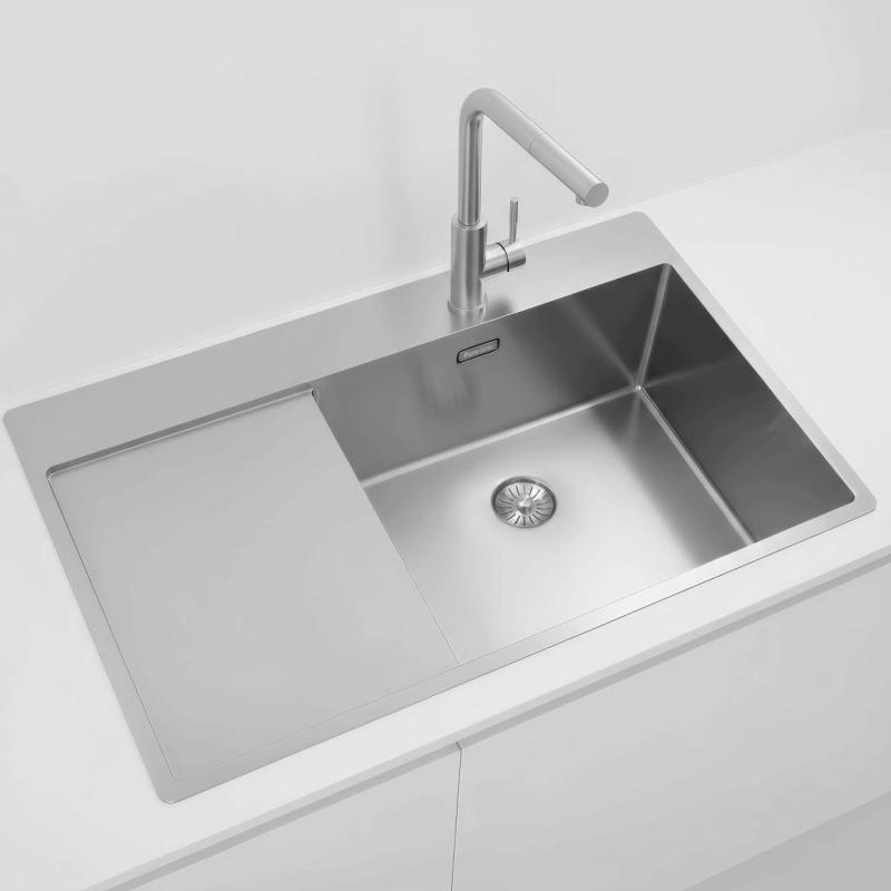 Pure.Sink Exclusivo RVS diskho med avrinningsområde 86x52 cm Tapwing höger PEX5086RT-02
