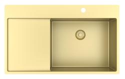 Pure.Sink Exclusivo Guld diskho med droppdel 86x52 cm Tapwing till höger PEX5086RT-60