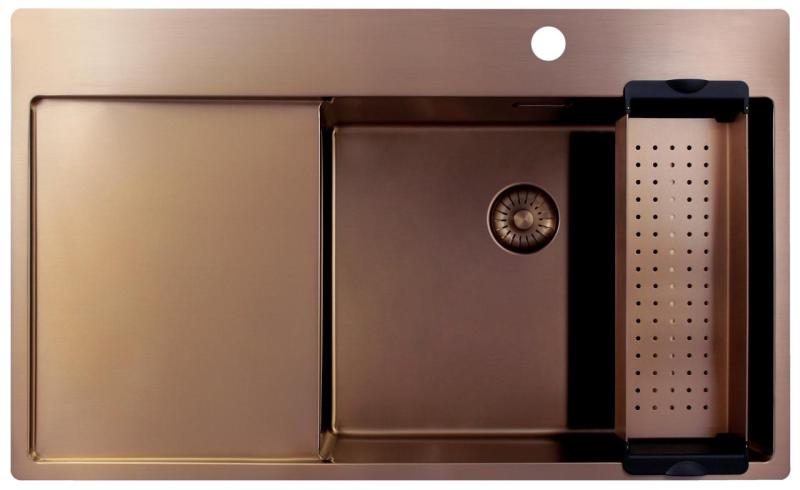 Pure.Sink Exclusivo Koppar diskho med droppskydd 86x52 cm Tapwing höger PEX5086RT-62