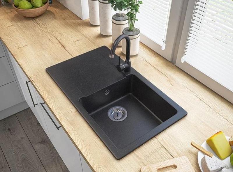 Graniteland Liri Granit Arduin hårdsten look diskbänk med avrinningsdel 765x448 mm 1208971437