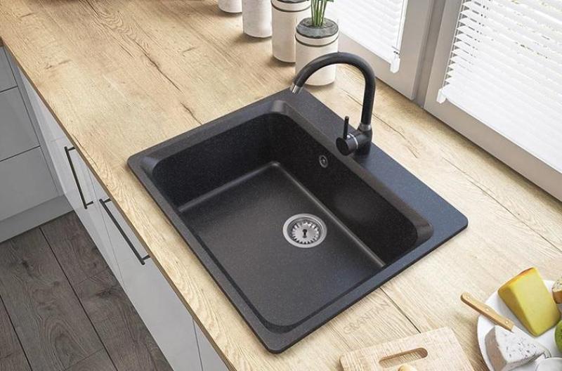 Graniteland Vastone Granit Diskbänk 619x522 mm Arduin hårdsten look Uppbyggnad med Kranhålsbänk och RVS Plug 1208971442