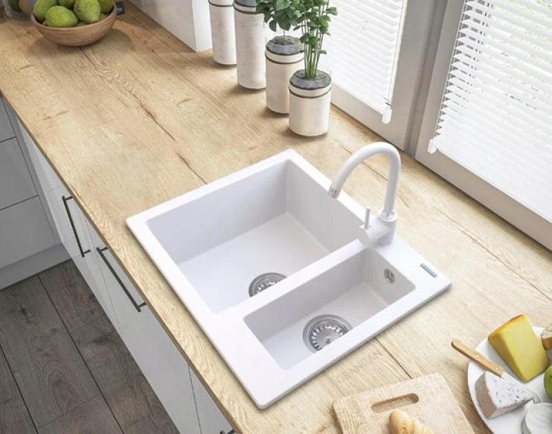 Graniteland Adda Granit Vit 1.5 Diskho Överbyggnad 600x495mm 1208971455