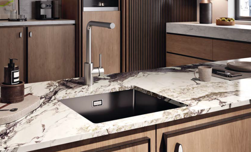 Ausmann Ceramic Ember Keramisk Matt Svart Kvadratisk Diskho Överbyggnad och Underbyggnad 40 x 40 cm med Guldplugg 1208971486