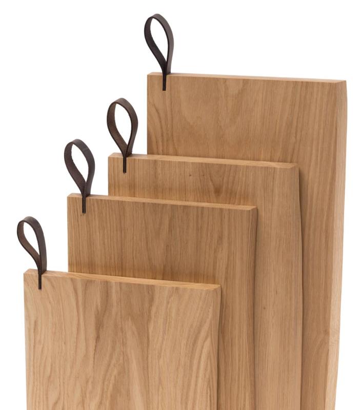 Woodsea Chop-Chop Oak L - Ekträ Skärbräda 40x24cm med läderhandtag 1208971541