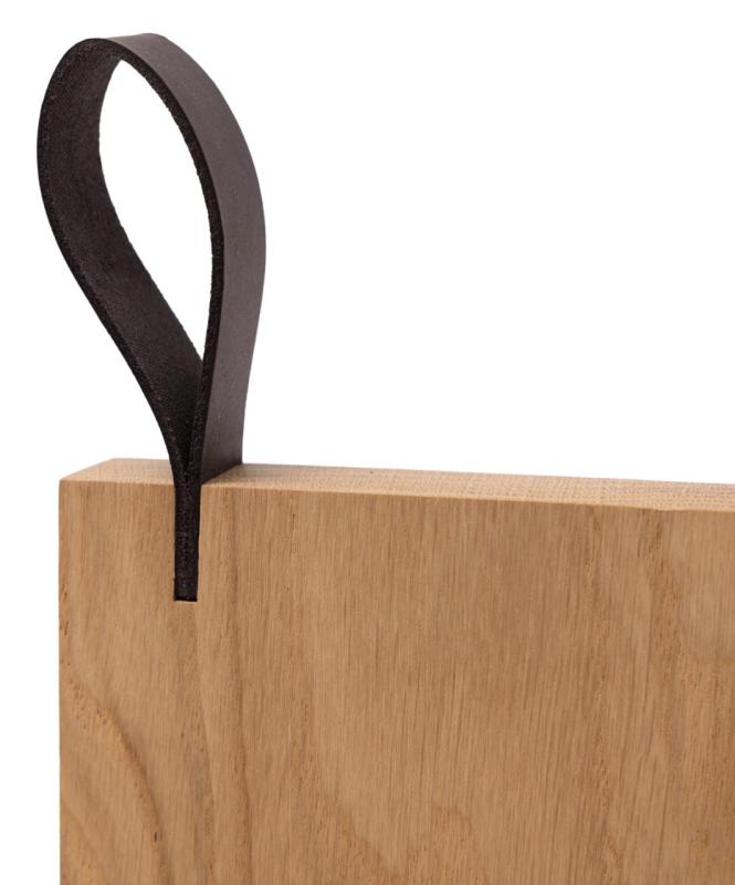 Woodsea Chop-Chop Oak L - Ekträ Skärbräda 40x24cm med läderhandtag 1208971541
