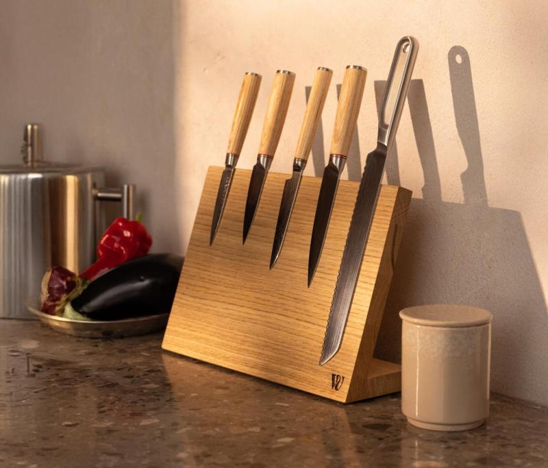 Woodsea Håll Min Kniv - Ekträ Knivhållare Bord 32x22 cm 1208971599