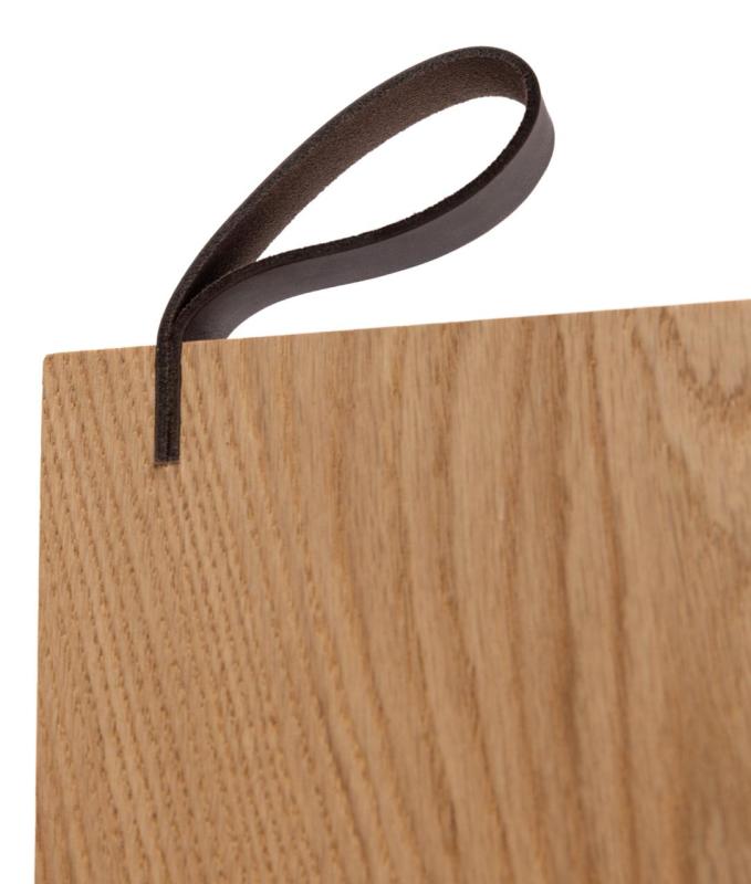Woodsea Servering L - Ekträ Serveringsbräda 70x17 cm med läderhandtag 1208971616