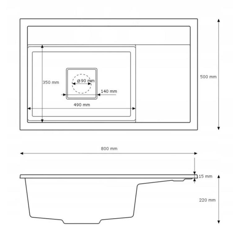 Graniteland Seta Granit Vit Diskho ovanpåliggande 80x50 cm 1208971618