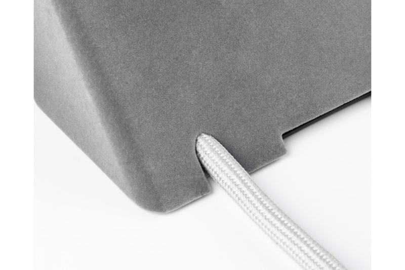 Möbeluttag SOFITO, 2xSCHUKO, USB A+C, kabel 1,5 m, grå flock