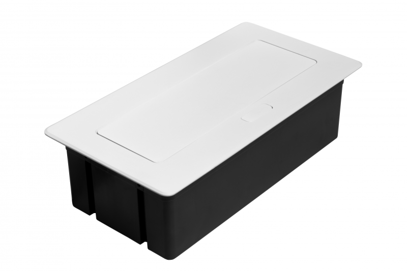 Möbeluttag MULTISOFT, 2xSCHUKO, USB A+C, RJ45, kabel 1,5 m, vit