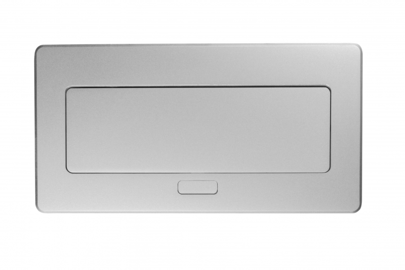 Möbeluttag MULTISOFT, 2xSCHUKO, USB A+C, RJ45, kabel 1,5 m, aluminium