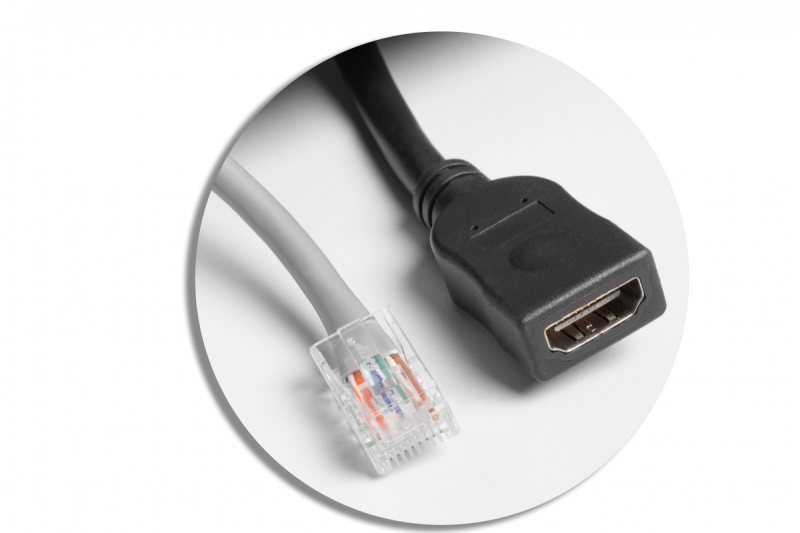 Möbeluttag MULTISOFT, 2xSCHUKO, USB A+C, RJ45, HDMI-kabel 1,5 m, aluminium