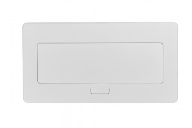 MULTISOFT möbeluttag 2x uttag med jordning, USB A+C, RJ45, HDMI, strömkabel med stickkontakt, vit