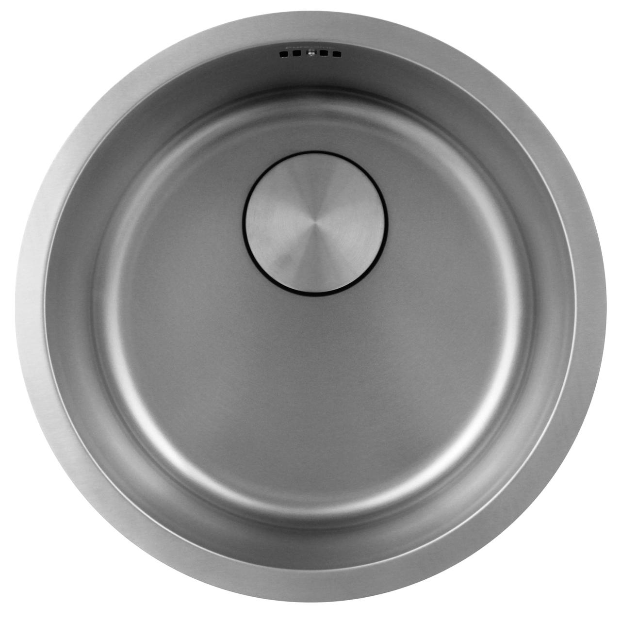 Pure.Sink Rondo RVS Rund Diskho planinbyggnad, underbyggnad och överbyggnad 38 cm PRN38-02