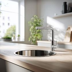 Pure.Sink Rondo RVS Rund Diskho planinbyggnad, underbyggnad och överbyggnad 38 cm PRN38-02