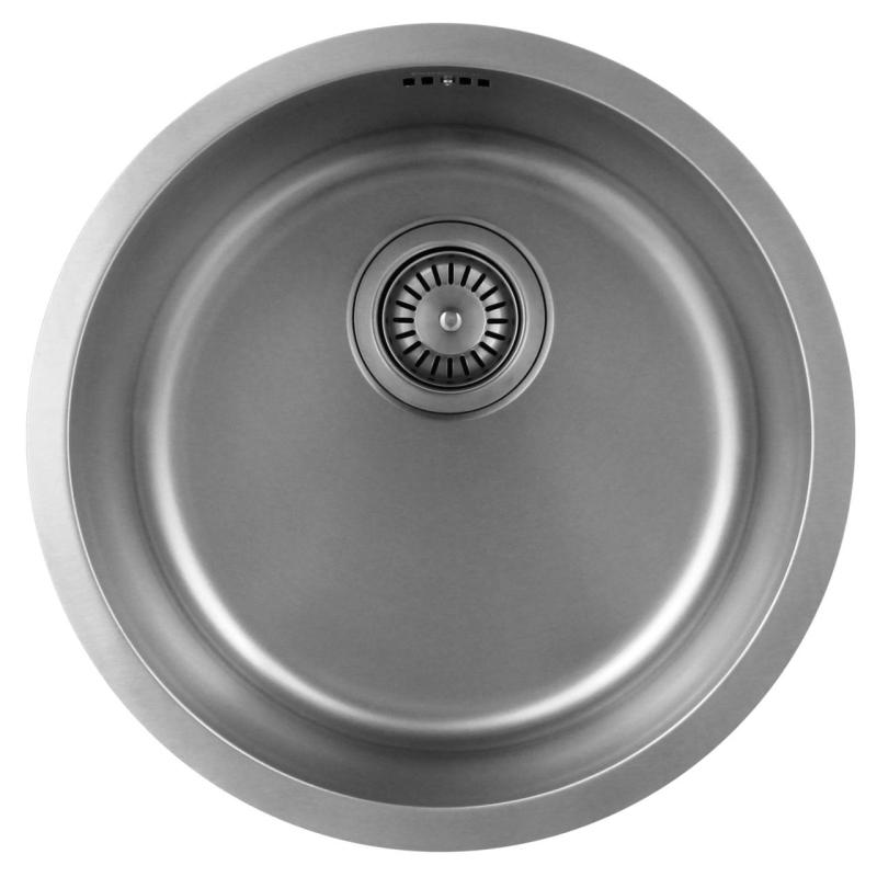 Pure.Sink Rondo RVS Rund Diskho planinbyggnad, underbyggnad och överbyggnad 38 cm PRN38-02