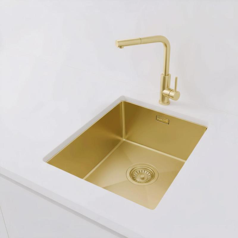 Pure.Sink Luxion Guld diskho 36x40 cm underbyggd, planinbyggd och påbyggd PLX3640-60