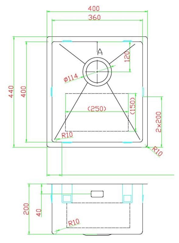 Pure.Sink Luxion Guld diskho 36x40 cm underbyggd, planinbyggd och påbyggd PLX3640-60
