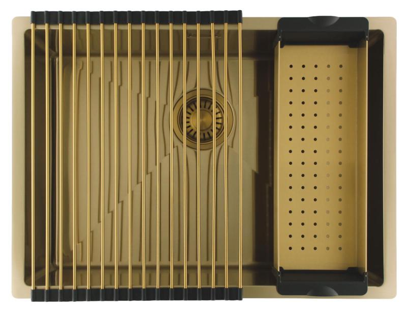 Pure.Sink Luxion Guldfärgad diskho 55x40 cm, undermonterad, infälld och påbyggd PLX5540-60