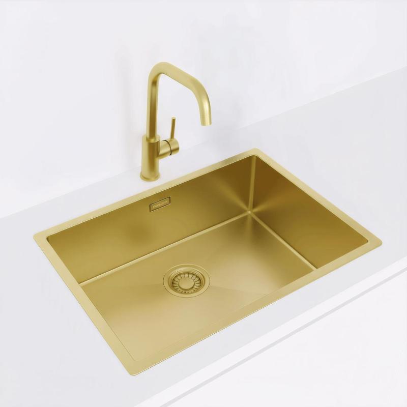 Pure.Sink Luxion Guldfärgad diskho 55x40 cm undermonterad, infälld och påbyggd PLX5540-60