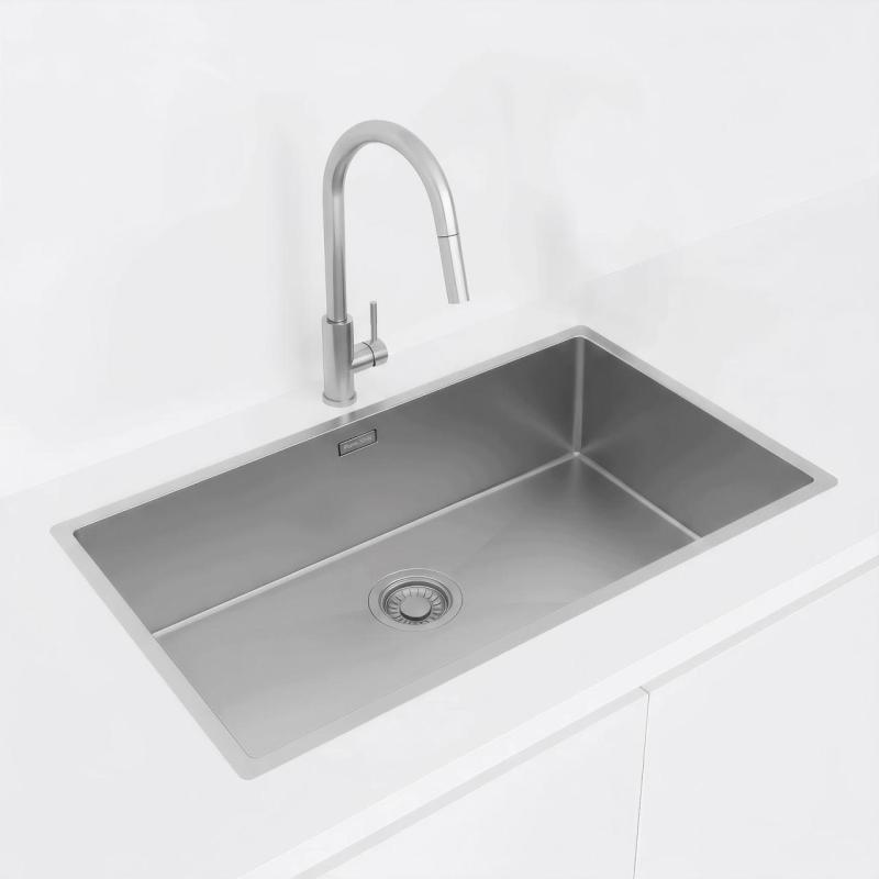 Pure.Sink Luxion Large stainless steel sink 74x40 cm undermount, flush mount, and top mount PLX7440-02