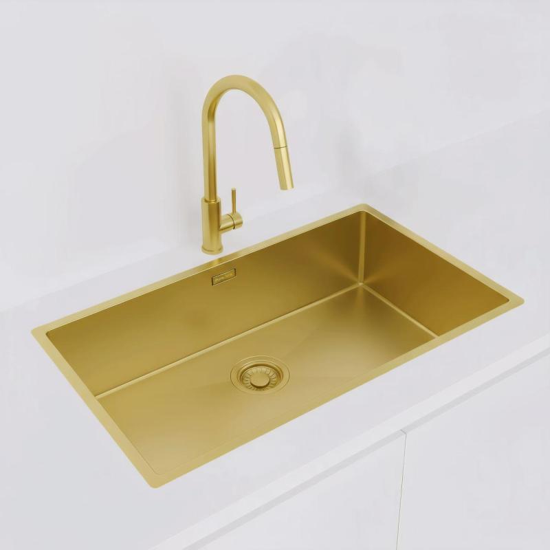 Pure.Sink Luxion Stor gulddiskho 74x40 cm underbyggd, infälld och påbyggd PLX7440-60