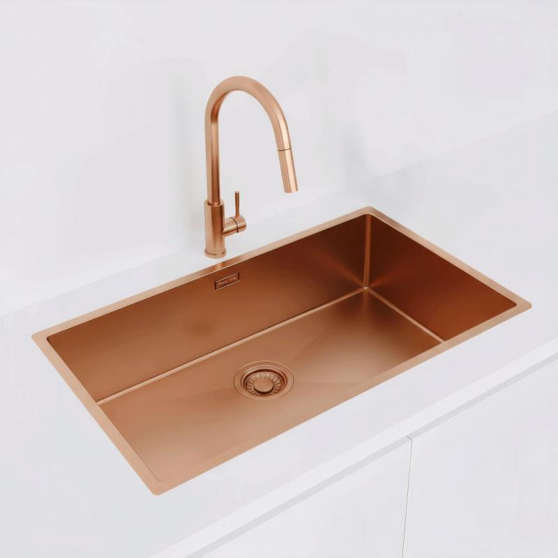 Pure.Sink Luxion Stor koppar diskho 74x40 cm underbyggd, infälld och påbyggd PLX7440-62
