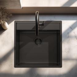 Pure.Sink Luxion PVD Svart diskho 51x50 cm Tapwing med kranhål PLX5150T-63