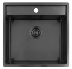 Pure.Sink Luxion Gun metal diskho 51x50 cm Tapwing med kranhål PLX5150T-61