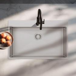 Pure.Sink Luxion Stor rostfritt stål diskho 78x50 cm Kranvinge med kranhål PLX7850T-02