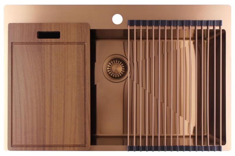 Pure.Sink Luxion Stor kopparspis 78x50 cm Tapwing med kranhål PLX7850T-62