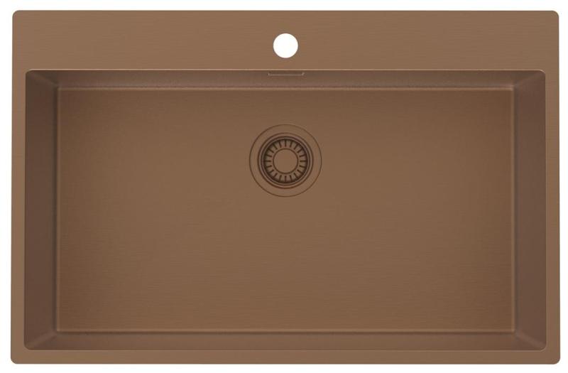Pure.Sink Luxion Stor koppar diskho 78x50 cm Kranvinge med kranhål PLX7850T-62