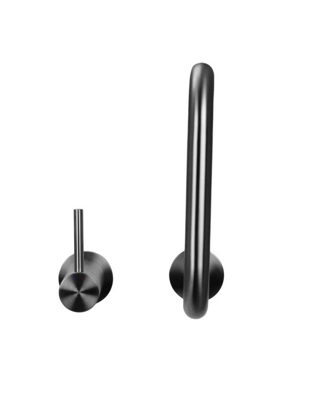 Pure.Sink Luxion 2-håls massiv rostfri köksblandare med rund utlopp PLX2HR-02