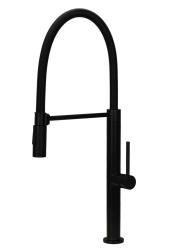 Pure.Sink Luxion Matt svart köksblandare Profi med flexibel utloppsrör och 2 strålformer PLXFLEX-10