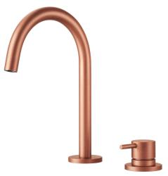 Pure.Sink Luxion 2-håls koppar kran med rund pip PLX2HR-62