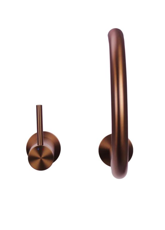 Pure.Sink Luxion 2-håls koppar kran med rund pip PLX2HR-62