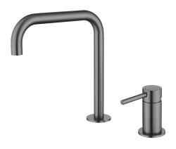 Pure.Sink Luxion 2-håls kran i gun metal med U-utlopp PLX2HU-61