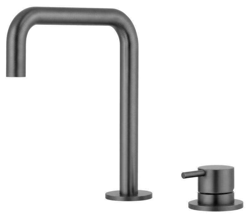 Pure.Sink Luxion 2-håls kran i gun metal med U-utlopp PLX2HU-61