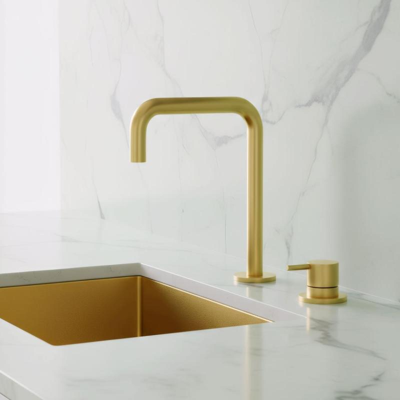 Pure.Sink Luxion 2-håls guldkran med U-utlopp PLX2HU-60