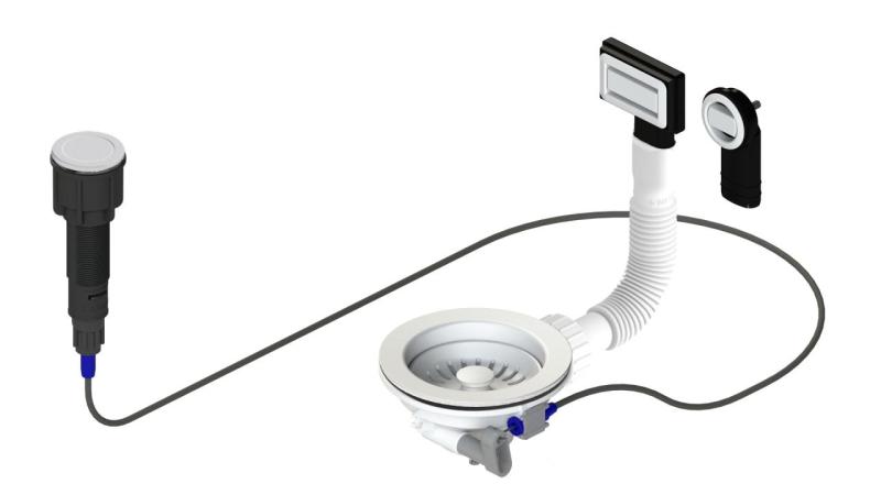 Granitemy Vita Avloppsset inklusive tryckknapp-avfall med plugg, plus rektangulär och rund överflöd 1208971747