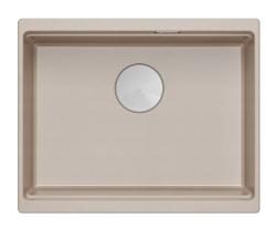 Quadri Newport II granit undermonterad beige diskho 560x450mm med rostfritt stålplugg och avloppshatt 1208971766