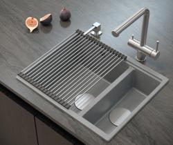 Quadri Newport II beige 1,5 diskho granit ovanpå och inbyggd diskho 555x460mm med rostfritt stål plugg 1208971769