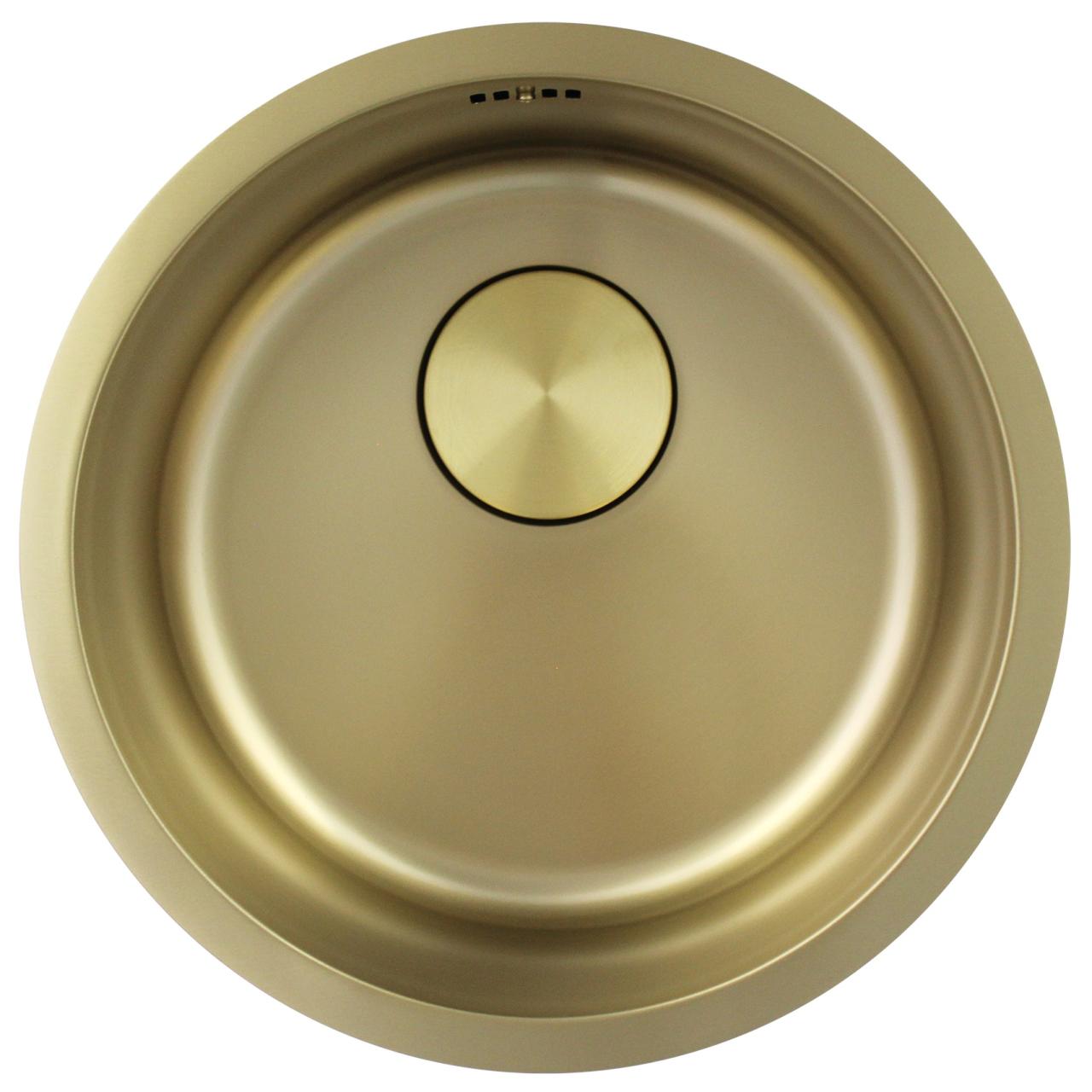 Pure.Sink Rondo Gyllene Rund Diskbänk för planmontering, undermontering och toppmontering 38 cm PRN38-60